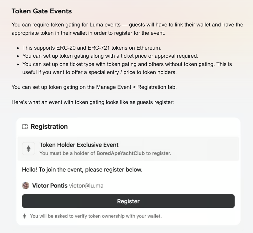 Token Gate Events